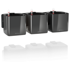 Кашпо LECHUZA подвесное с автополивом Green Wall Home Kit Glossy, 48 x 15 x 14 см антрацитовый блестящий