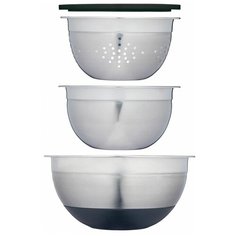 Набор посуды 3 предмета (миска 23 см., дуршлаг 18 см., миска с крышкой 18 см.) Kitchen Craft