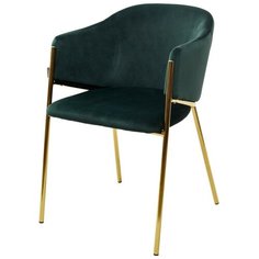 Кухонный- Обеденный Стул- кресло DILL BLUVEL-78 GREEN, велюр / ножки металл, золотого цвета. Для обеденной гостинной кухни . Для гостиной m- sity (м- сити) / Ru- Stol. ru