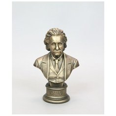 Интерьерная статуэтка, фигурка декоративная, "Вернисаж истории", бюст Альберт Эйнштейн, малый, антик, полистоун Vernissage of History