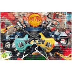 Фотообои Граффити в стиле рок гитара / Красивые уютные обои на стену в интерьер комнаты/ 3Д расширяющие пространство над кроватью или над столом/ На кухню в спальню детскую зал гостиную прихожую/ размер 400х270см/ Флизелиновые
