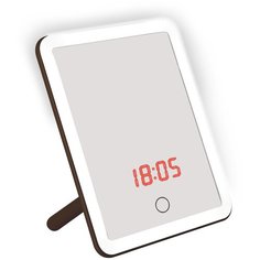 Настольный светильник- зеркало Uniel TLD-591 Brown/LED/80Lm/6000K/Dimmer Часы, термометр