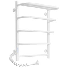 Электрический полотенцесушитель Laris Зебра стандарт ЧК5 500x660 Э с полкой левое подключение (программный регулятор с таймером) RAL 9016