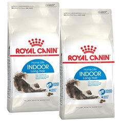 Сухой корм ROYAL CANIN INDOOR LONG HAIR для взрослых кошек живущих дома для вывода шерсти (10 + 10 кг)