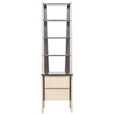 Этажерка Leset Сканди с тумбой 2 ящика, Дуб/Венге