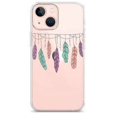 Силиконовый чехол "Гирлянда из перьев 2" на Apple iPhone 13 mini / Айфон 13 мини Case Place
