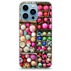 Силиконовый чехол "Елочные игрушки" на Apple iPhone 13 Pro / Айфон 13 Про Case Place