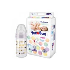 Набор Подгузники YokoSun M (5-10 кг) 62 шт + бутылочка 150 мл 0+.