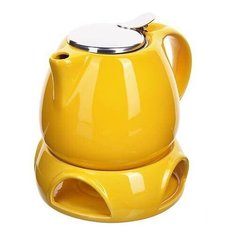 Заварочный чайник желтый 750мл подст/подогрев Loraine 28685-1 KSMB-28685-1