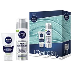 Набор Comfort (пена для бритья "Одним движением + крем-бальзам после бритья "Успокаивающий") Nivea