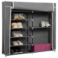 Этажерка для обуви (шкаф тканевый) DEKO DKCL02 GREY, размер XL, 6 полок, 120х110х30 см, серый