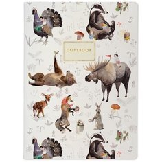 Bruno Visconti Тетрадь Лесные зверушки 7-60-001/06, клетка, 60 л., белый