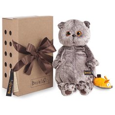 Мягкая игрушка Budi Basa в подарочной коробке - кот Басик и мышка 22 см