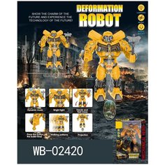 Робот- трансформер Junfa Deformation Robot, желтый, свет, звук
