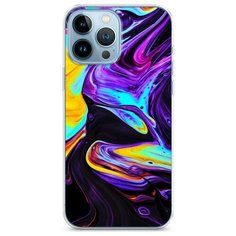 Силиконовый чехол "Фиолетовый флюид арт" на Apple iPhone 13 Pro Max / Айфон 13 Про Макс Case Place