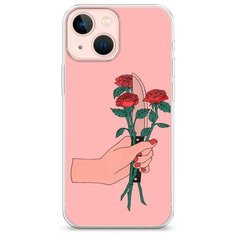 Силиконовый чехол "Розы и нож" на Apple iPhone 13 mini / Айфон 13 мини Case Place