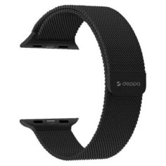 Ремешок для Apple Watch 44мм/ 42мм из нержавеющей стали Deppa Band Mesh D-47151 Черный