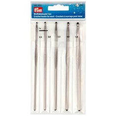 Набор крючков для вязания (в наборе: крючки-2,5мм, 3мм, 3,5мм, 4мм, 5мм), алюминий, Prym, 195991