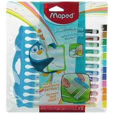 Маркеры для досок в футляре на молнии, 12 цветов Maped