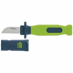 Нож монтажника с чехлом, обрезиненная рукоятка, 197 мм, лезвие - 50 мм Сибртех