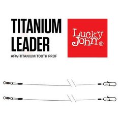 Поводки титановые Lucky John "AFW Titanium" с вертлюгом и застежкой, до 18 кг, 25 см (2 штуки)