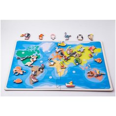 Карта мира "Птицы и морские животные" (на липучках) Сибирские игрушки