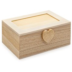LYE015979 Шкатулка деревянная с сердечком (павловния/фанера из тополя), 12*8*5см Astra & Craft