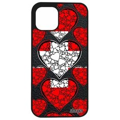 Чехол на смартфон iPhone 12, "Флаг Швейцарии с сердцем" Страна Любовь Utaupia