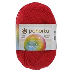 Пряжа Пехорка "Детская новинка", 200 метров, 10 мотков по 50 грамм, цвет: 06 красный (количество товаров в комплекте: 10)