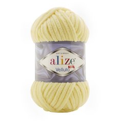 Пряжа для вязания Ализе Velluto (100% микрополиэстер) 5х100г/68м цв.013 св. лимон ALIZE VELLUTO.013