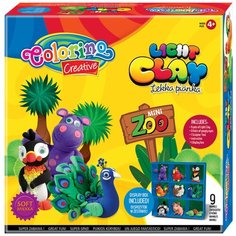 Паста для моделирования "Зоопарк", 9 моделей животных Colorino