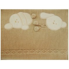 Плед вязаный полушерстяной Папитто двухслойный (цвет: бежевый)