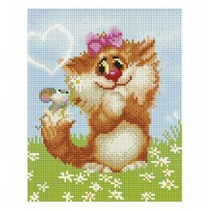 Алмазная мозаика на подрамнике 20*25 см Белоснежка 535- ST- S Рыжая кошечка