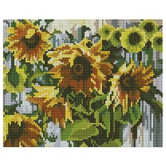 Алмазная мозаика на подрамнике 20*25 см Белоснежка 534- ST- S Ноктюрн с подсолнухами