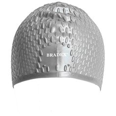 Шапочка для плавания, силиконовая, бабл, серая Bradex