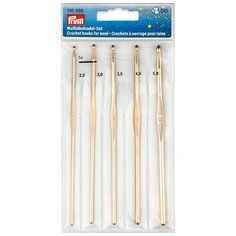 Набор крючков для вязания (в наборе: крючки-2,5мм, 3мм, 3,5мм, 4мм, 5мм), алюминий, Prym, 195990