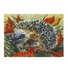 Алмазная мозаика на подрамнике 20*25 см Белоснежка 558- ST- S Ёжик в осеннем лесу