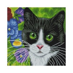 Алмазная мозаика Белоснежка 520- ST- S Кот в анютиных глазках