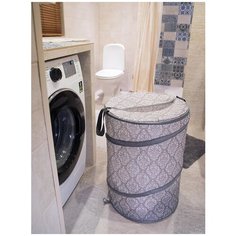 Корзина для белья "Фея порядка", складная, 46x64 см, полиэстер 210D