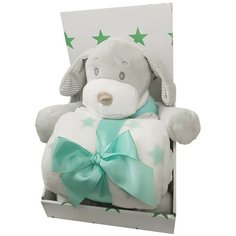 Набор "Плед с игрушкой. Собачка", цвет: серый, мятный Uviton