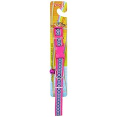 Ошейник светоотражающий с пластиковой косточкой 15 мм x 40 см, цвет: розовый Zoo One