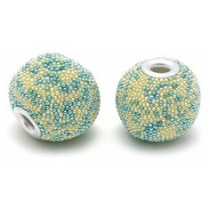 Бусины "Этника", 15 мм, цвет голубой, 2 бусины (арт. TS.A2262) Tesoro