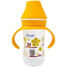 Бутылочка для кормления "Uviton", с широким горлышком, 250 мл (цвет: желтый)