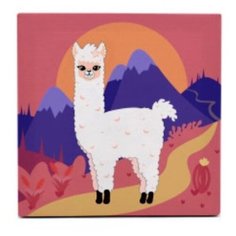 Развивашки. Р3051 Раскраска на холсте "Лама в горах" 20х20