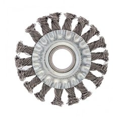 Щетка для УШМ, 100 мм, посадка 22,2 мм, плоская, крученая проволока 0,5 мм Сибртех