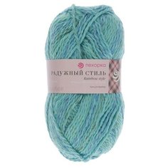 Пряжа Пехорка "Радужный стиль", 200 метров, 5 мотков по 100 грамм, цвет: 1031 мулине бирюза/салатовый