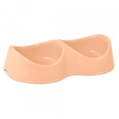 Миска Гамма Бисквит двойная пластиковая 2 х 200 мл бежевая Gamma