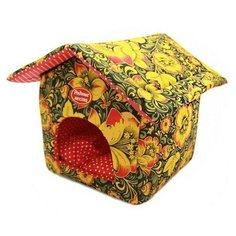 Домик- лежак "Теремок №1" (расцветка: хохлома), 32х33х36 см Родные корма