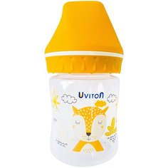 Бутылочка для кормления "Uviton", с широким горлышком, 125 мл (цвет: желтый)