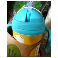 Поильник детский с трубочкой Eco Baby "Пчелка", из бамбукового волокна, 350 мл